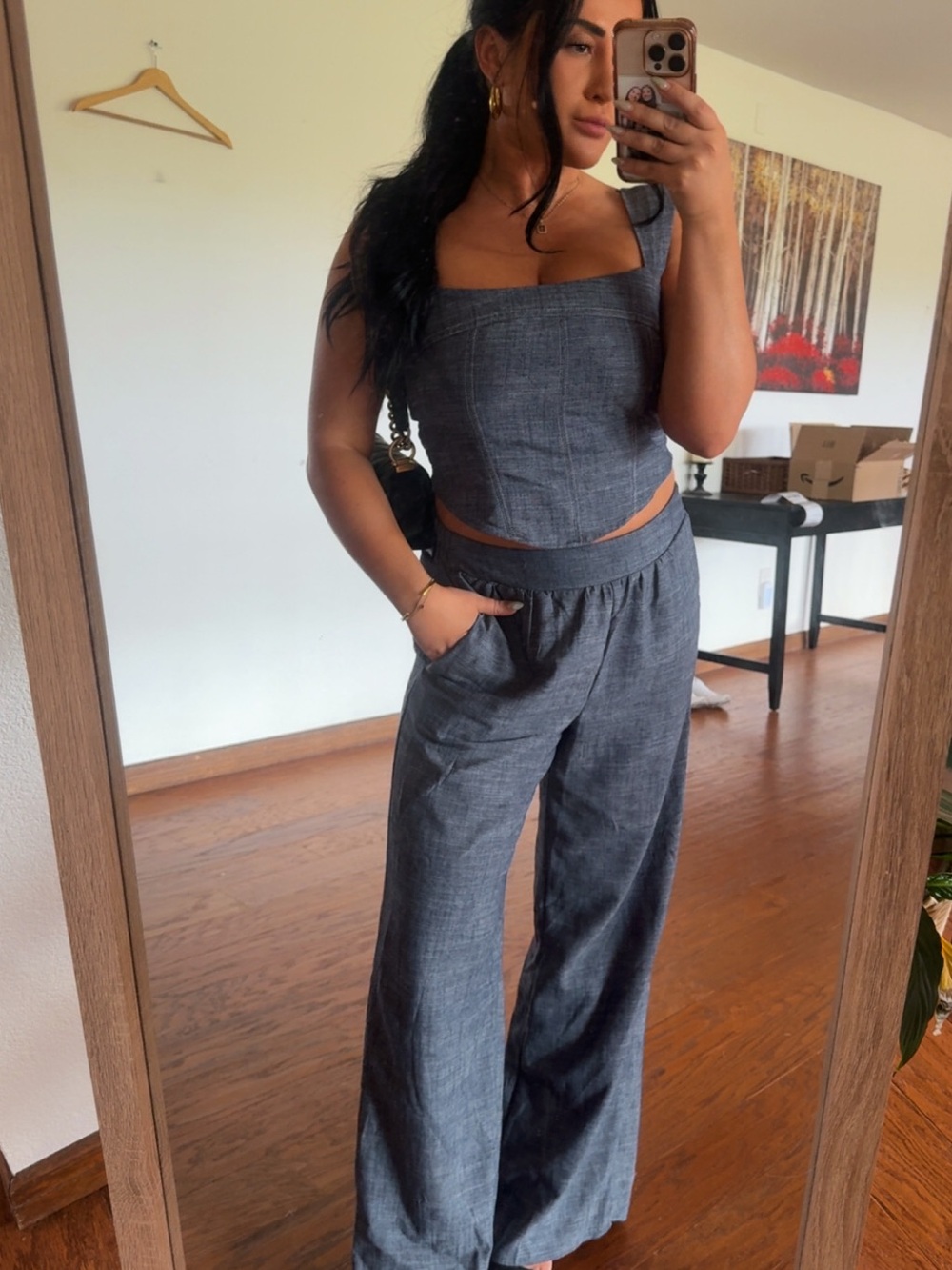 Denim pant set